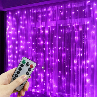 6M LED užuolaidų girlianda ant lango USB Power Fairy Lights Festonas su nuotoliniu Naujųjų metų girliandos LED žibintų kalėdiniu papuošimu