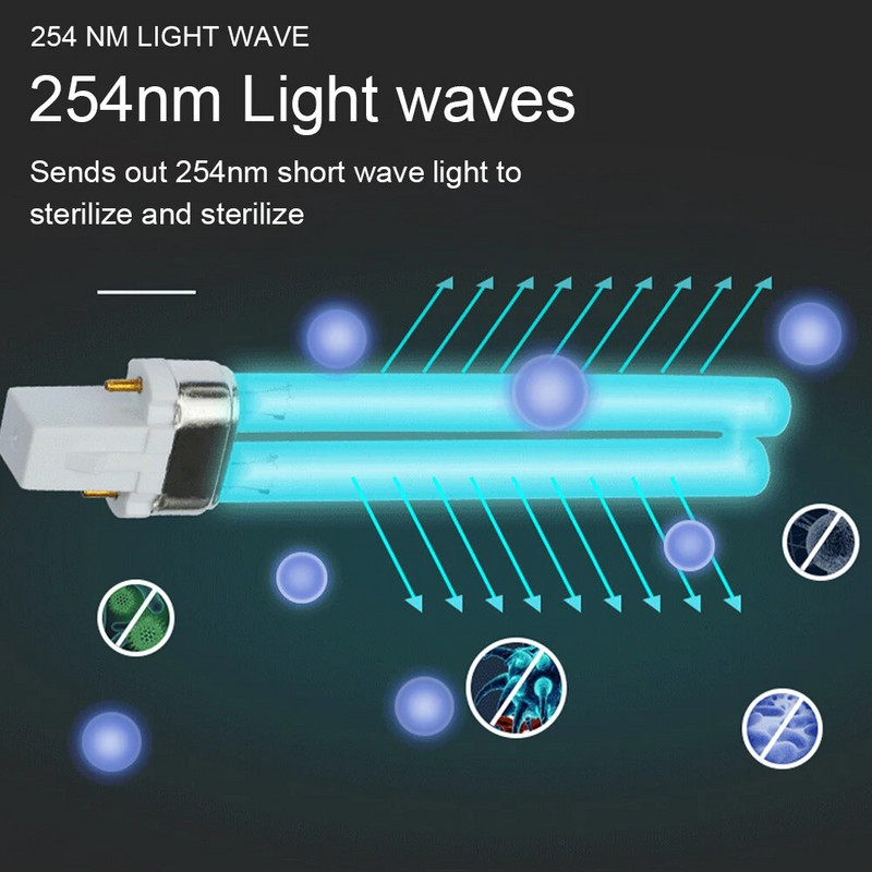 G23 / 2G7 UVC lamp 253,7 nm 254 nm vee õhu desinfitseerimine puhastus sterilisaator 5 W 7 W 9 W UVC H kujuga toru