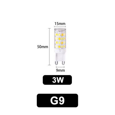 LED kintamosios srovės 220V lemputė 3W 5W 7W G9 pritemdoma lemputė SMD2835 prožektorių liustra apšvietimas Pakeiskite halogeninę lempą