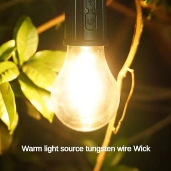 Външни USB акумулаторни лампи за къмпинг Ретро атмосферна светлина LED светлина за палатка с волфрамова жичка
