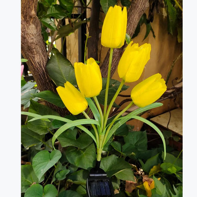 Vanjska LED solarna svjetiljka RGB Lampa za cvijet tulipana Pejzaž Svjetiljka za travnjak u dvorištu Vodootporna vrtna kolac Umetnite solarno svjetlo od ruže i ljiljana