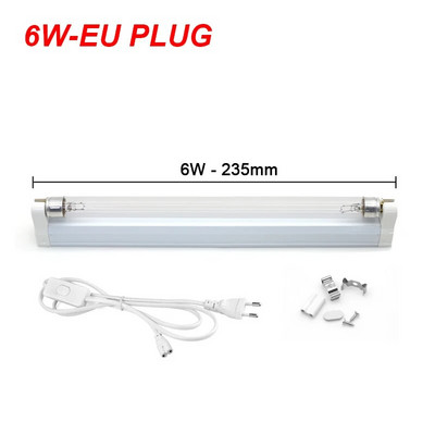 UVC kvarc lámpa ultraibolya germicid fény 6W 8W 220V UV fény sterilizáló T5 izzó ózon baktericid lámpa elpusztítja a poratkát