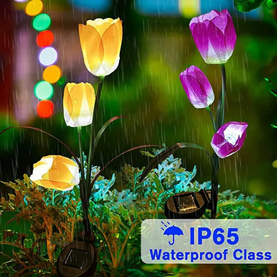 Napelemes LED-es lámpa kültéri tulipán rózsa virág lámpa Kert dekoráció Pázsit lámpa Vízálló kerti lámpák kültéri napelemes lámpák