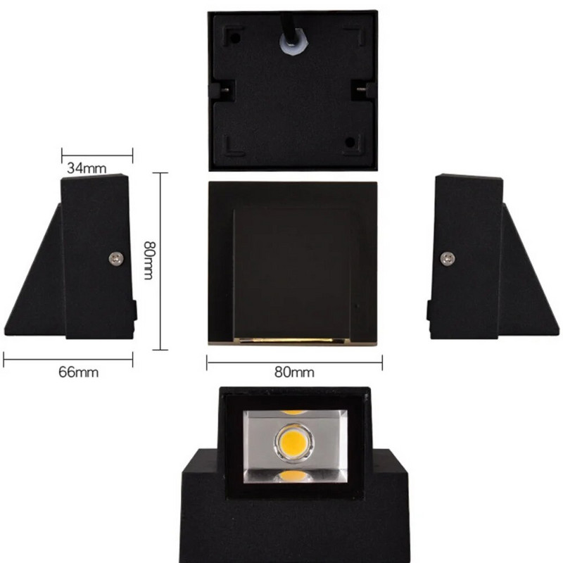 LED zidna svjetiljka Vodootporna svjetiljka za trijem IP65 za vanjsku dvorišnu kapiju Terasu Balkon Vrt Jednoglavo Moderno