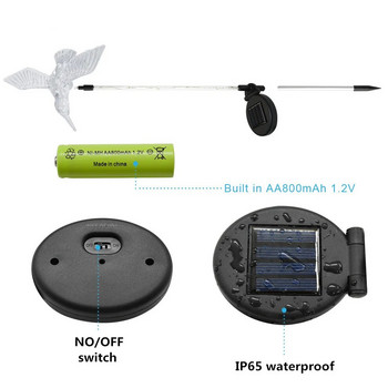 Ηλιακό φως 3 στυλ Πεταλούδα/ dragonfly/ Bird Lights Πολύχρωμο τοπίο Αδιάβροχο IP65 ηλιακό φωτιστικό παιδικό δώρο