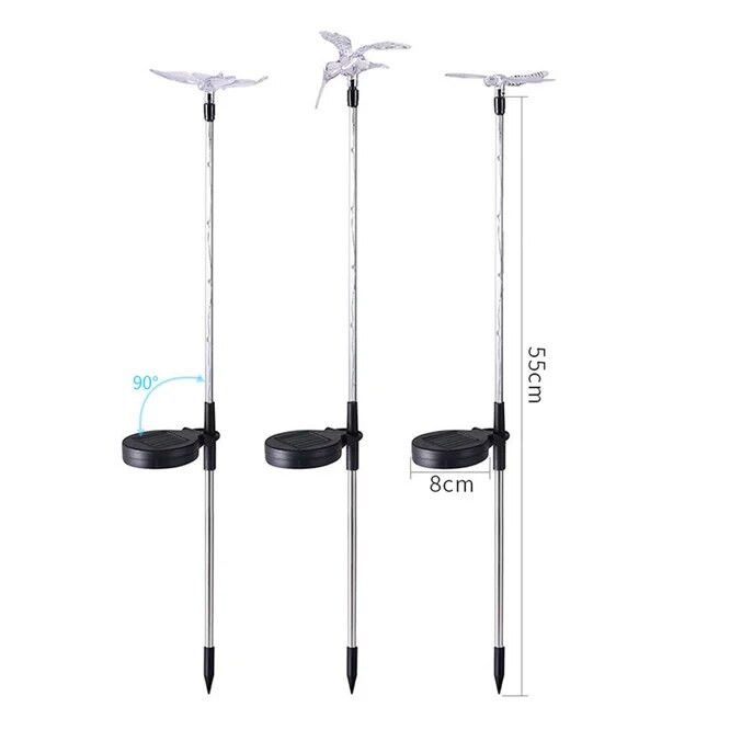 Napelemes lámpa Powered 3 stílus pillangó/szitakötő/madár fények színes tájvilágítás vízálló IP65 napelemes lámpa gyerekajándék