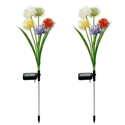 2PCS Glava LED solarna simulacija cvijet ruže solarno LED svjetlo vrt dvorište travnjak noćna svjetiljka pejzaž vrt cvijeće za uređenje doma