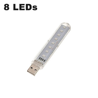 DC5V LED ultraljubičaste lampe za sterilizaciju 8 LED Mini UVA prijenosna svjetla za dezinfekciju UV lampe USB germicidna lampa