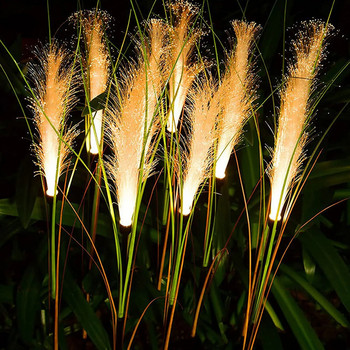 LED слънчеви градински светлини Светещи тръстикови лампи Външни декоративни слънчеви захранвани цветя Светлини Коледни светлини за двор тревна градина