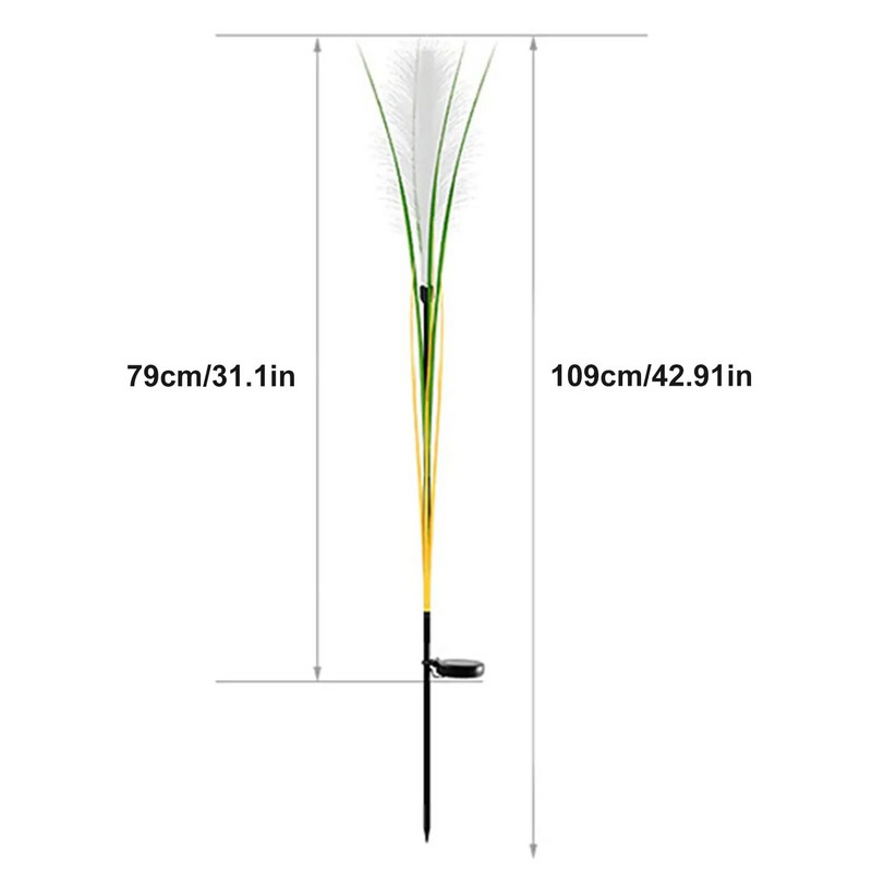 LED solarna vrtna svjetla Svjetleća svjetla od trske Vanjska ukrasna cvjetna svjetla na solarni pogon Božićna svjetla za vrt u dvorištu