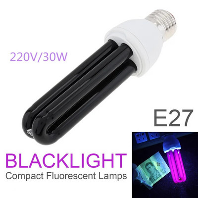 Blacklight UV lampa 20W 30W 40W Ultraljubičaste lampe Štedne UVA žarulje crna svjetla E27 DC 12V/220V Svjetlo za cijev za komarce