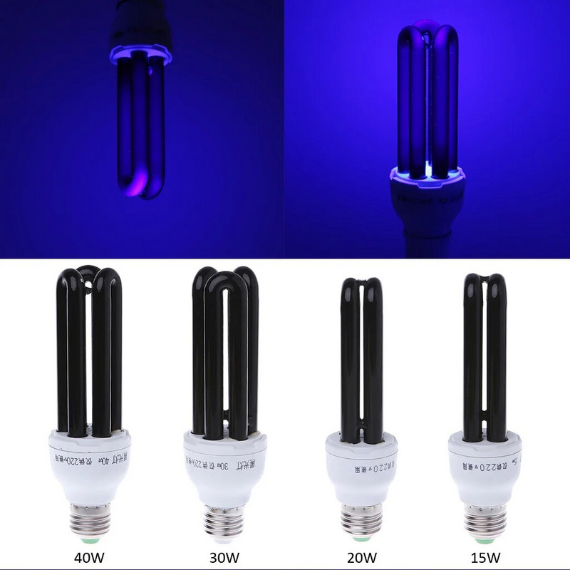 E27 15/20/30/40W UV, ultraviolet, fluorescent, lumină neagră, bec CFL, 220V