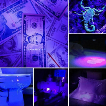 LED UV фенерче Ултравиолетово фенерче Увеличен ултравиолетов лъч Тестване на петна от животинска урина Лилава лампа