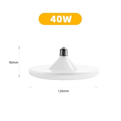 E27 LED lemputė 220V UFO lempa E27 LED lempos šaltai balta 20W 30W 40W 60W 100W Bombillas ampulės LED lemputės namų apšvietimui