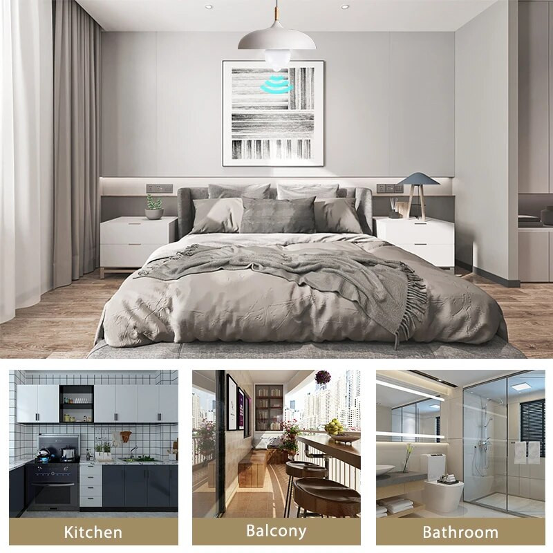 KARWEN Smart Sound/ PIR judesio jutiklis Bombillas LED lemputė E27 3W 5W 7W 9W 12W indukcinė lempa AC 220V laiptų prieškambario šviesa