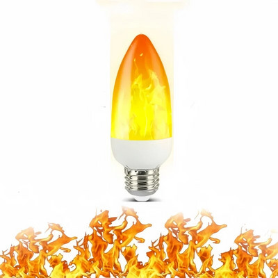 LED E27 Flame Bulb Fire 4 modeļi LED gaismas dinamiskais liesmas efekts 220v mājas apgaismojumam
