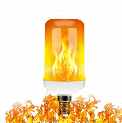 LED E27 Flame Bulb Fire 4 modeļi LED gaismas dinamiskais liesmas efekts 220v mājas apgaismojumam