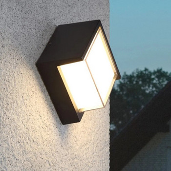 Външна LED стенна лампа IP65 Водоустойчива за градинска ограда Коридор Осветление на пътя Външна стенна лампа