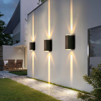 6W Външна LED стенна лампа с тесен лъч Алуминиева водоустойчива лампа за стена нагоре надолу за веранда Villa Hotel Resturant Екстериорни стенни аплици
