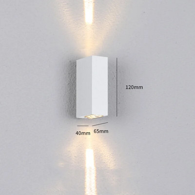 6W vanjska LED zidna svjetiljka s uskim snopom Aluminijska vodootporna gore dolje Zidna svjetiljka za trijem Villa Hotel Resturant Vanjski zidni svijećnjaci