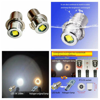 P13.5S Pr2 LED крушка 3W Надграждане на LED фенерче Maglite Комплект за преобразуване на LED Maglite LED крушка 2-16 C&D клетки Maglite Torch