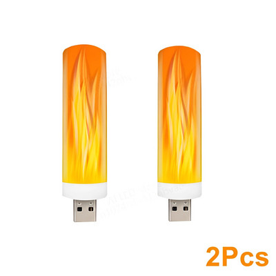 USB LED atmosferos šviesos liepsna mirksinti žvakių lemputė knyginė lemputė Power Bank stovyklavimo apšvietimui cigarečių žiebtuvėlio efekto lemputė