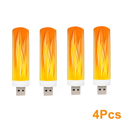 USB LED atmosferos šviesos liepsna mirksinti žvakių lemputė knyginė lemputė Power Bank stovyklavimo apšvietimui cigarečių žiebtuvėlio efekto lemputė