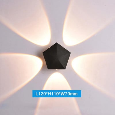 Šiuolaikinė vandeniui atspari sieninė lempa balta 6000K šiltai balta 3000K lauko sodo LED apvali kiemo išorinių durų šviesa