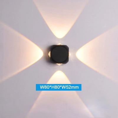 Šiuolaikinė vandeniui atspari sieninė lempa balta 6000K šiltai balta 3000K lauko sodo LED apvali kiemo išorinių durų šviesa