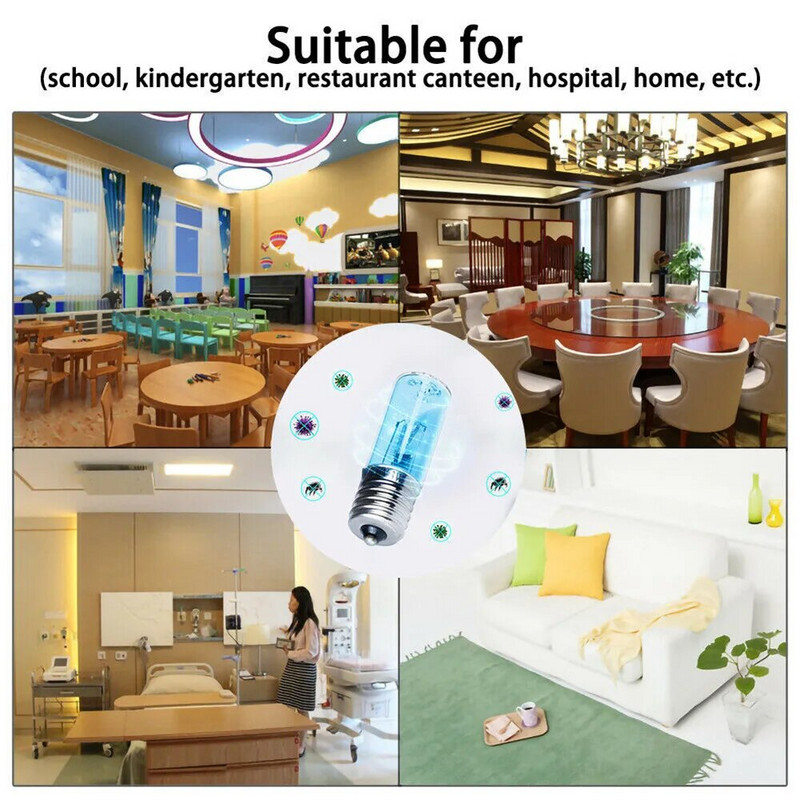 10 V UV baktericidinė lempa UVC E17 LED lemputė buitinė ozono dezinfekcijos lemputė