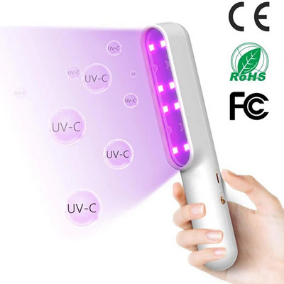 ZK20 Dropshipping UV светлинна пръчица 7 W High PowerTravel USB акумулаторна преносима ръчна UV фенерче с пръчка Лампа Фенерче