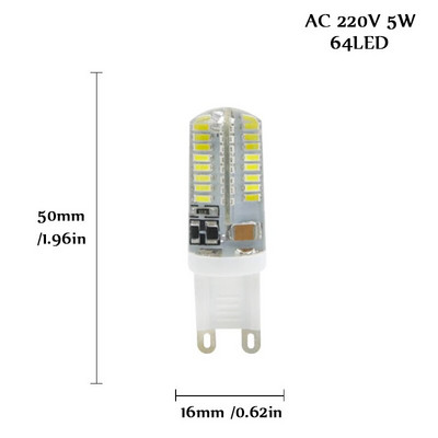 3 DB LED G9 lámpa AC 220V kukorica izzó SMD 2835 3014 48 64 104leds Lampada LED izzó Cserélje ki a halogén fényt 360 sugárzási szög