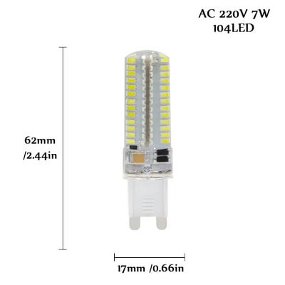 3 DB LED G9 lámpa AC 220V kukorica izzó SMD 2835 3014 48 64 104leds Lampada LED izzó Cserélje ki a halogén fényt 360 sugárzási szög