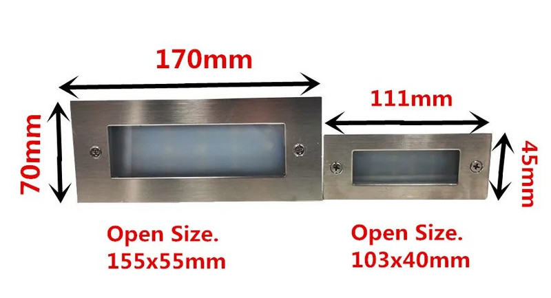 3W 5W led svjetlo za stepenice sa zidnom svjetiljkom dolje Ugrađena kutija Aluminijska svjetla za stepenice Vanjska LED zidna svjetiljka Footlight vodootporan IP66