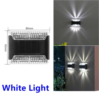 2LED saulės sieninis apšvietimas lauko vandeniui atsparus sodo kiemo dekoravimas Namų nakties šviesos korpuso sieninis šviestuvas