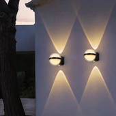 Led kültéri fali lámpa Ip65 vízálló kör alakú beltéri és kültéri folyosó folyosó udvari nappali hálószoba fali lámpa