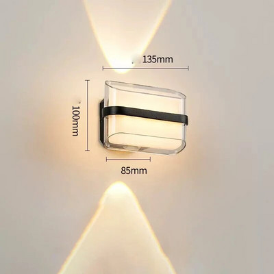 Led kültéri fali lámpa Ip65 vízálló kör alakú beltéri és kültéri folyosó folyosó udvari nappali hálószoba fali lámpa