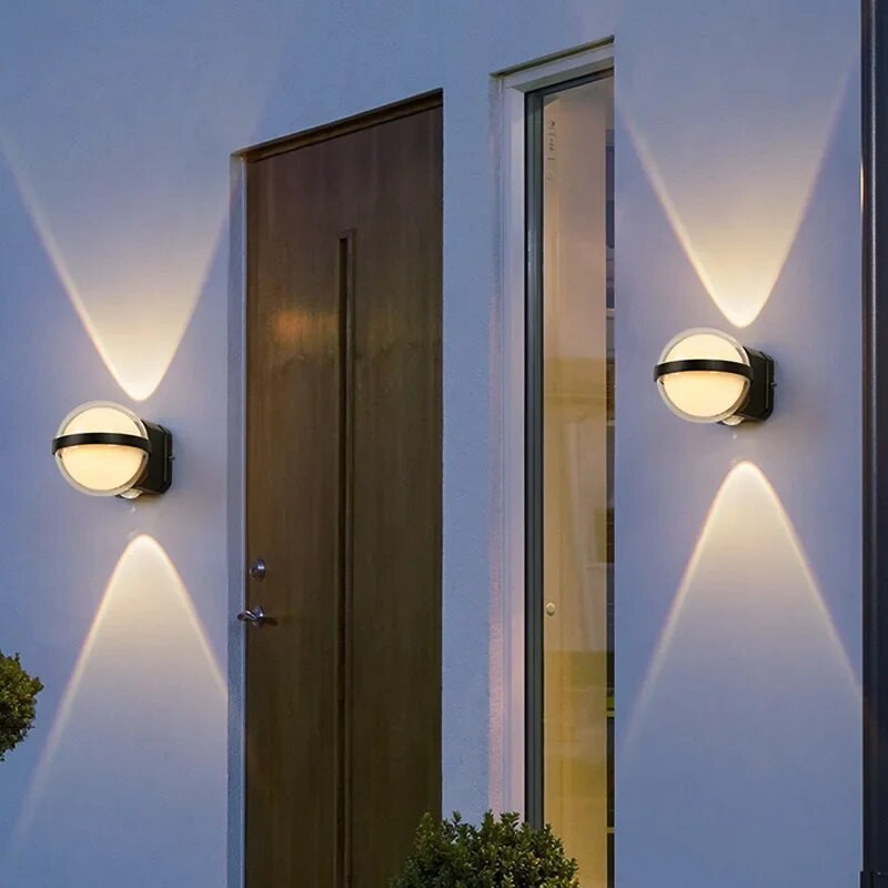 Led kültéri fali lámpa Ip65 vízálló kör alakú beltéri és kültéri folyosó folyosó udvari nappali hálószoba fali lámpa