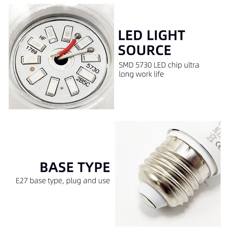 AC110-220V SMD 5730 LED UVA lempos lemputės 5W 7W ultravioletinės dezinfekcijos lemputės E27 UV LED baktericidinės lemputės UV sterilizatorius