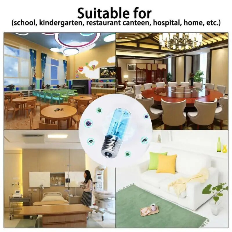 E17 UVC UV ozono dezinfekavimo lempa erkių naikinimo lempa (su ozono modeliu) 3W kvarco akmens stiklo LED lemputė 110v 220v