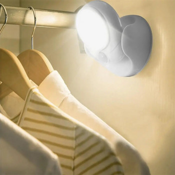 Led сензор за движение нощна лампа 360 градуса въртяща се стенна лампа за външни вътрешни безжични стълби стенна лампа