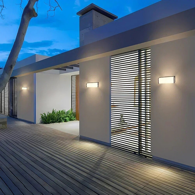 Vanjska vodootporna LED zidna svjetiljka IP65 Moderna Led vanjska rasvjeta Svjetla za trijem Balkonska vrtna svjetla Vanjska zidna svjetiljka 110V 220V