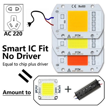 220V LED Chip 10W 20W 30W 50W COB Chip No Need Driver Smart IC LED Lamp Bead ​για Φωτισμός Flood Light Spotlight Plant Light DIY