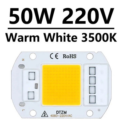 220 V LED lustas 10 W 20 W 30 W 50 W COB lustas Nereikia tvarkyklės išmaniojo IC LED lempos karoliuko, skirto potvynių prožektorių augalų šviesai pasidaryk pats apšvietimui