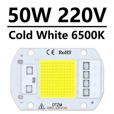 220 V LED lustas 10 W 20 W 30 W 50 W COB lustas Nereikia tvarkyklės išmaniojo IC LED lempos karoliuko, skirto potvynių prožektorių augalų šviesai pasidaryk pats apšvietimui