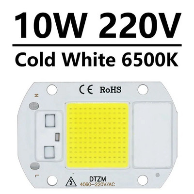 220 V LED lustas 10 W 20 W 30 W 50 W COB lustas Nereikia tvarkyklės išmaniojo IC LED lempos karoliuko, skirto potvynių prožektorių augalų šviesai pasidaryk pats apšvietimui