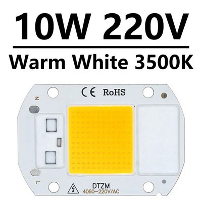 220 V LED lustas 10 W 20 W 30 W 50 W COB lustas Nereikia tvarkyklės išmaniojo IC LED lempos karoliuko, skirto potvynių prožektorių augalų šviesai pasidaryk pats apšvietimui