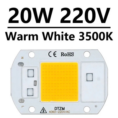 220 V LED lustas 10 W 20 W 30 W 50 W COB lustas Nereikia tvarkyklės išmaniojo IC LED lempos karoliuko, skirto potvynių prožektorių augalų šviesai pasidaryk pats apšvietimui