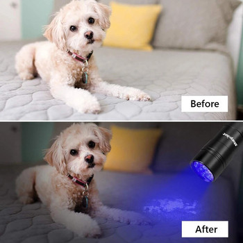 UV Ultra Handheld Черна светлина Водоустойчиво фенерче Blacklight 12 Led 395nm Mini Light Lamp Torch Detector за петна от урина на домашни любимци