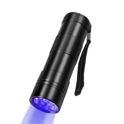 UV Ultra rankinis juodos šviesos vandeniui atsparus juodas žibintuvėlis 12 LED 395 nm mini šviesos lempos degiklio detektorius naminių gyvūnėlių šlapimo dėmėms